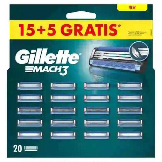 Gillette Mach3 Nachfüllpackung, 20 Nachfüllpackungen