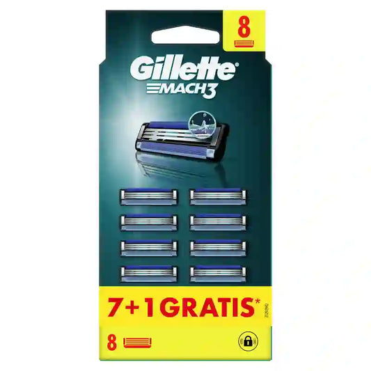 Gillette Mach3 Nachfüllpackung, 7+1 Nachfüllpackungen