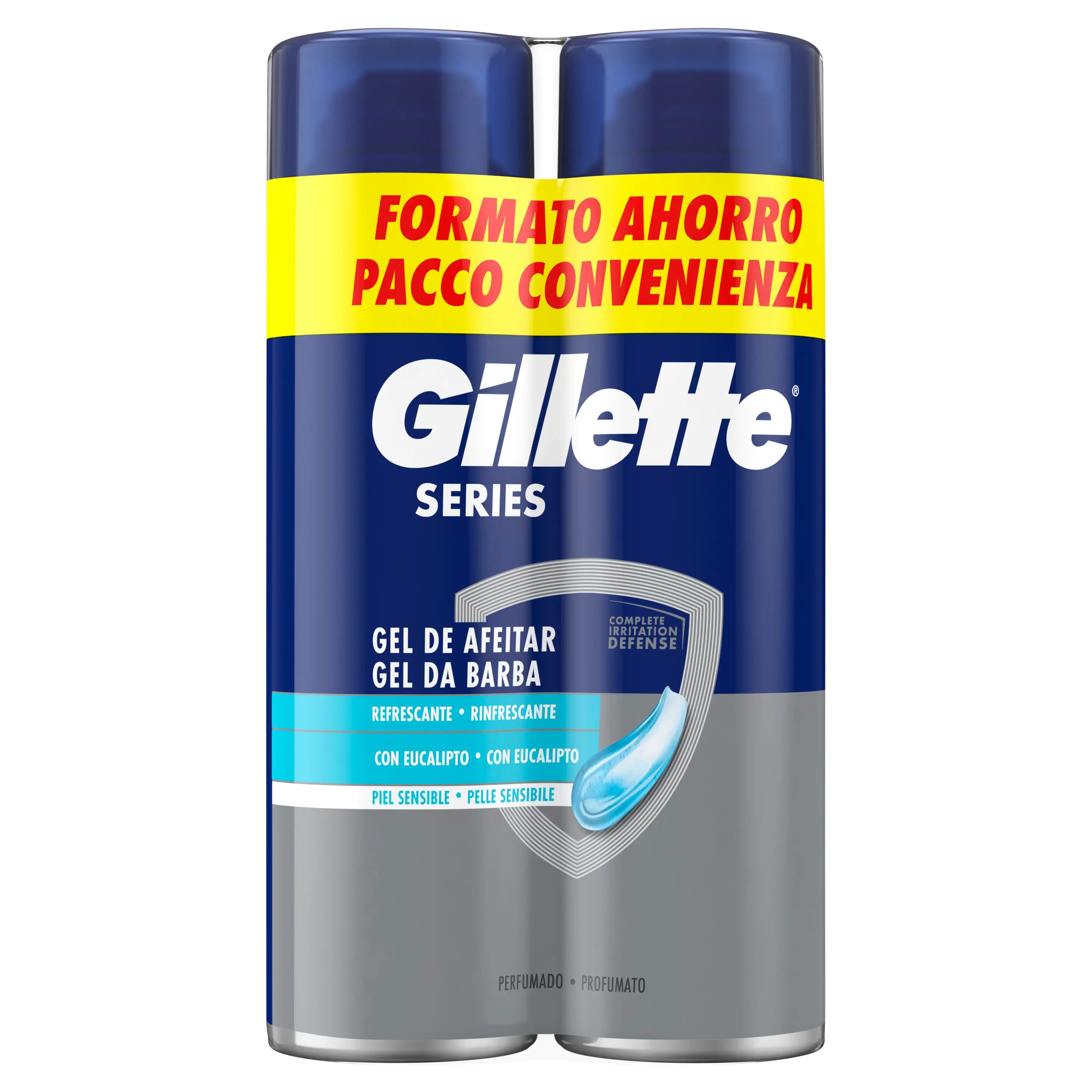 Gillette Series Erfrischendes Rasiergel mit Eukalyptus , 2x200 ml