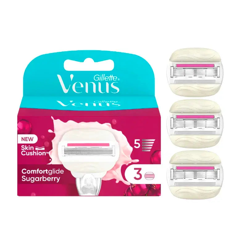 Venus Comfortglide Sugarberry mit Olay, 3 Stück.