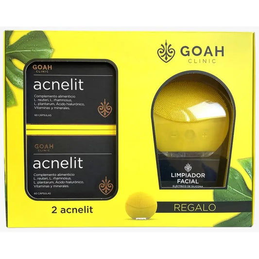 Goah Acnelit Pack + Gesichtsreiniger Geschenkset, 120 Kapseln