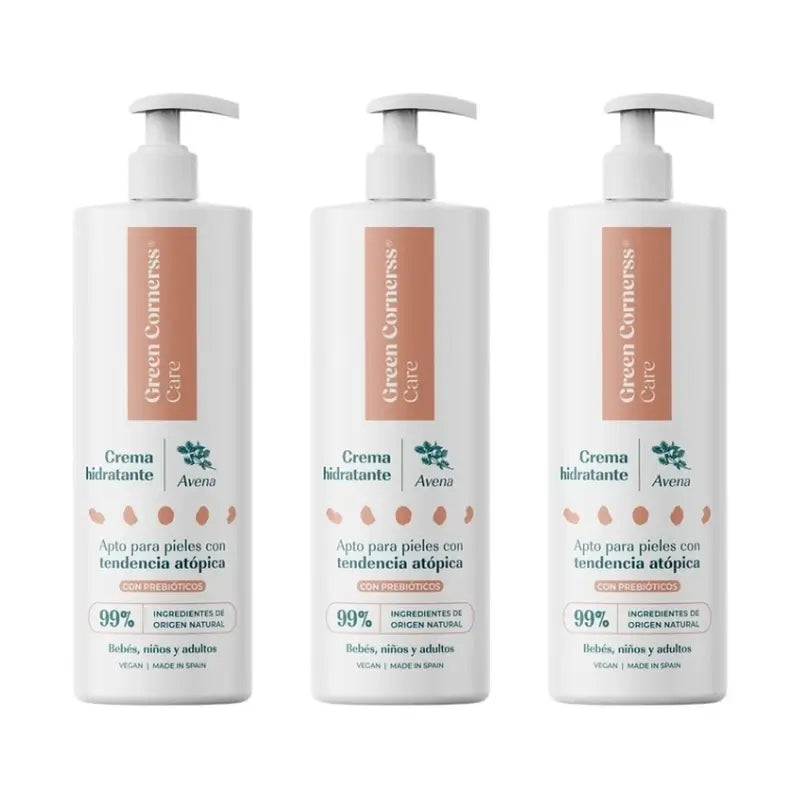 Green Cornerss Haferflocken Feuchtigkeitscreme, 3 x 280 ml
