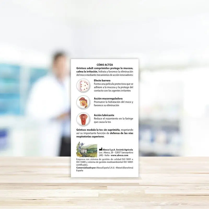 Aboca Grintuss Adult Trockener und produktiver Husten, 20 Tabletten