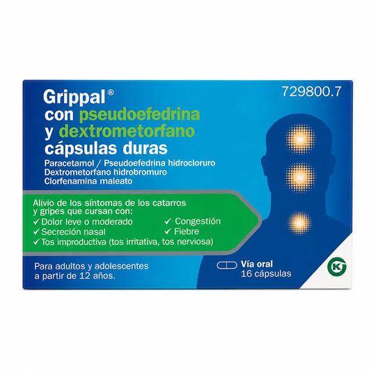 Grippal mit Pseudoephredrin und Dextromethorphan 16 Kapseln