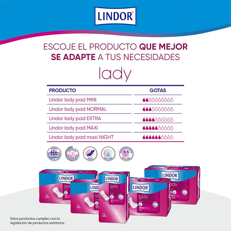 Lindor Lady Pad Maxi Night 6 Tropfen