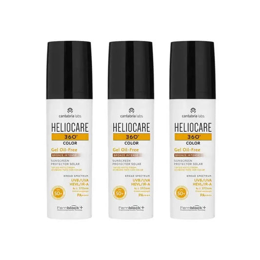 Heliocare 360° Colour Gel Oil-Free Spf 50+ Bronze Intensiver Farbton, 3X50 Ml