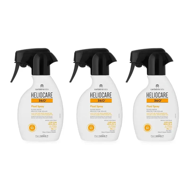 Heliocare 360º Flüssigkeitsspray Spf 50, 3X250 Ml