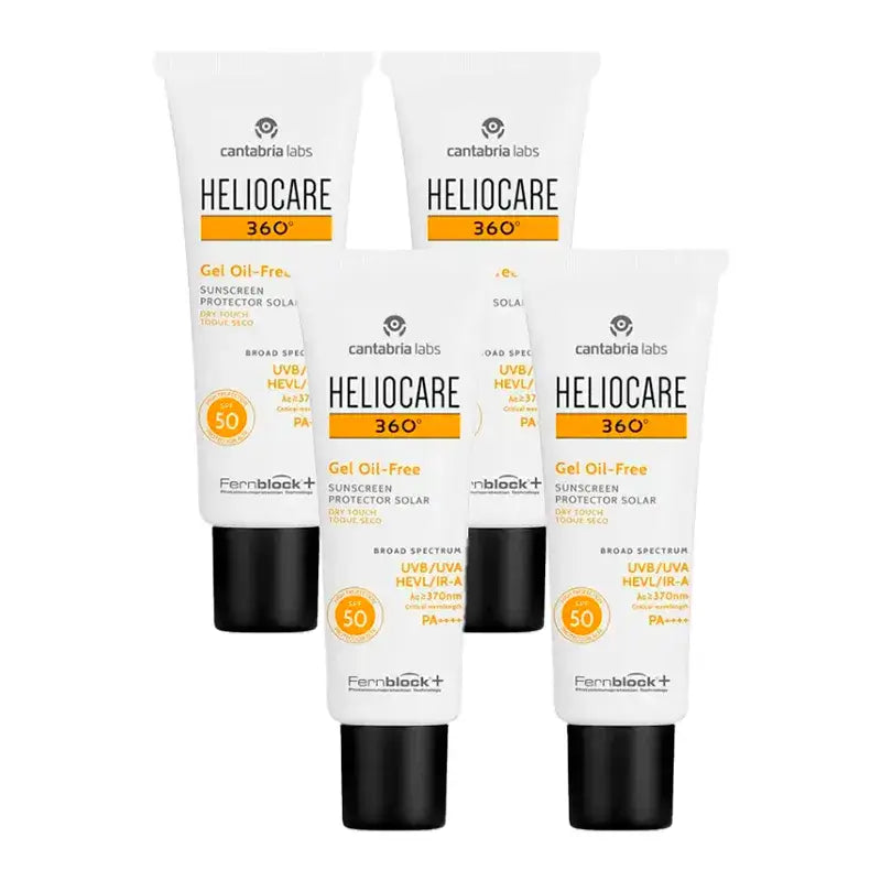 Heliocare 360º Ölfreies Gel Spf 50+, Packung 4 x 50 ml