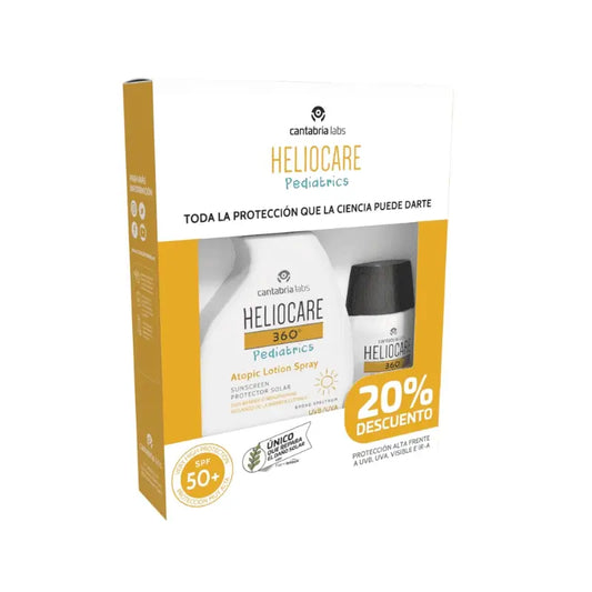 Heliocare 360º Pack Pädiatrische Mineralien 50 ml + Atopische Pistole 250 ml