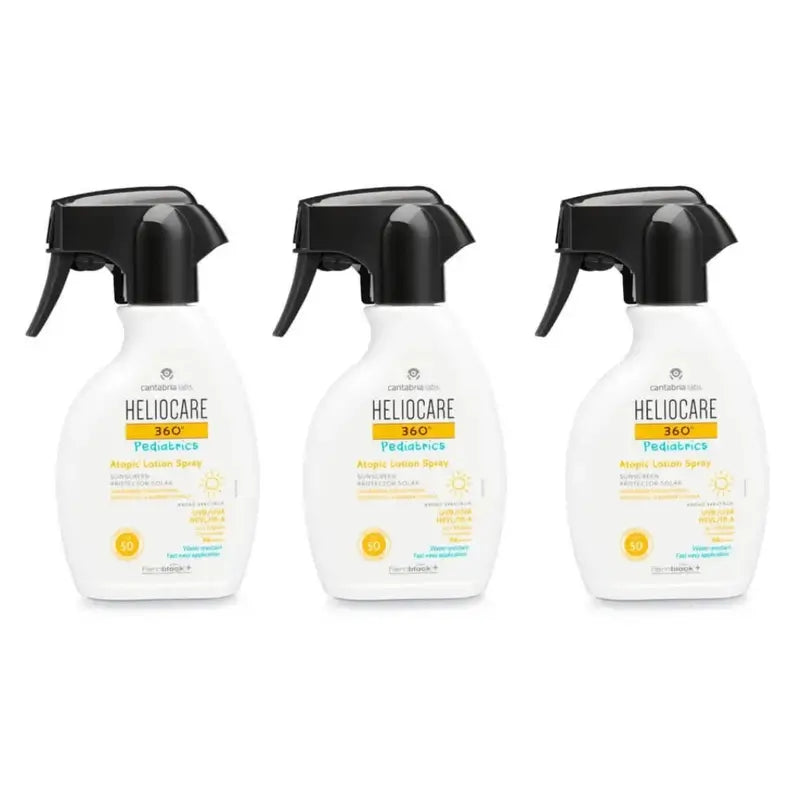 Heliocare 360º Pädiatrie Atopische Lotion Spray Spf50, 3X250 Ml