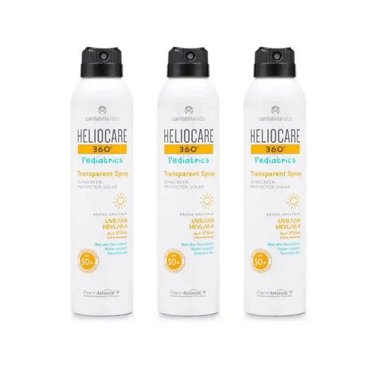 Heliocare 360º Pädiatrie Transparentes Spray Spf50+, 3X200 Ml