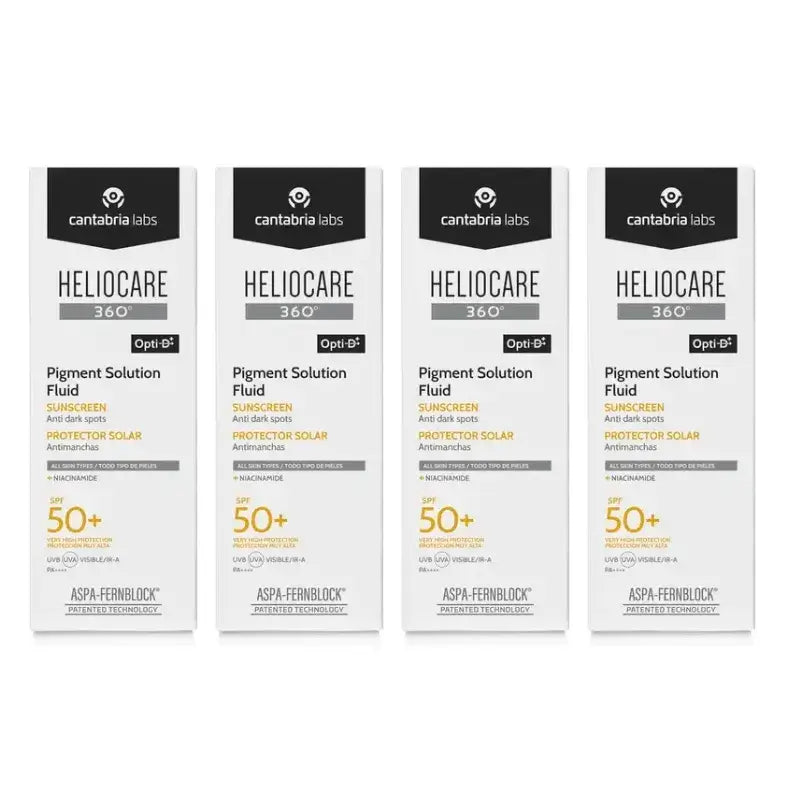 Heliocare 360º Pigmentlösung Fluid Spf50+, Packung 4 x 50 ml