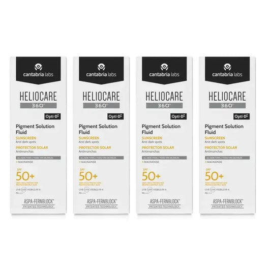 Heliocare 360º Pigmentlösung Fluid Spf50+, Packung 4 x 50 ml
