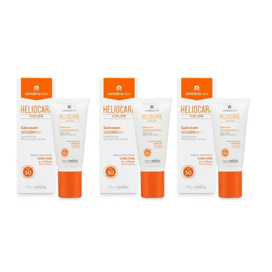 Heliocare Farbe Gel Creme Licht Spf 50+, 3X50 Ml