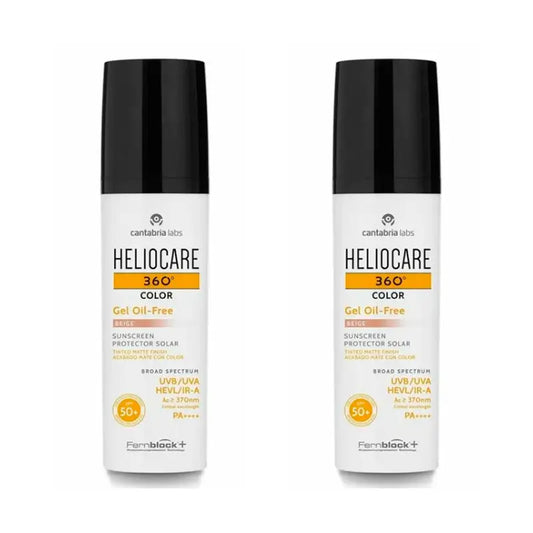 Heliocare Duplo 360º Farbgel Ölfrei Beige Spf 50+, 2X50 Ml