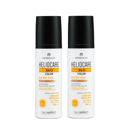 Heliocare Duplo 360º Farbgel Ölfrei Bronze Spf50+, 2X50 Ml
