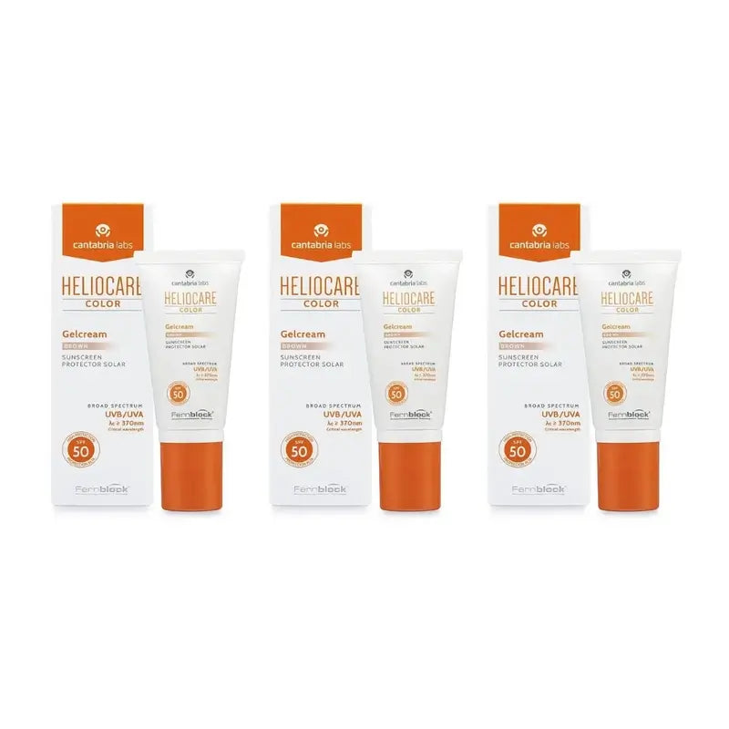 Heliocare Gelcream Farbe Braun Spf 50+, 3X50 Ml