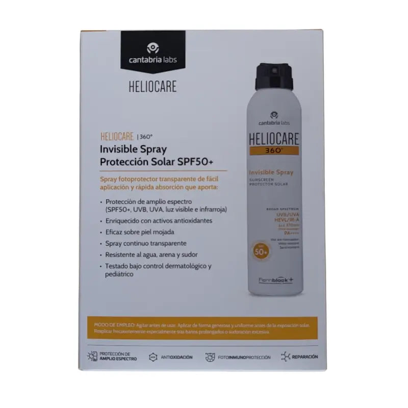Heliocare Duplo Pack 360 Unsichtbares Spray Spf 50, 2 Stück