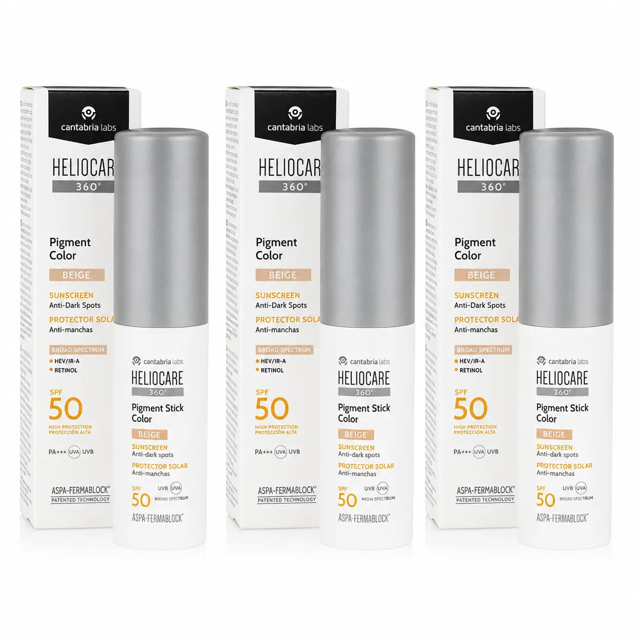 Heliocare Pigment Stick Beige Farbe Spf50 10 Gr Packung 3