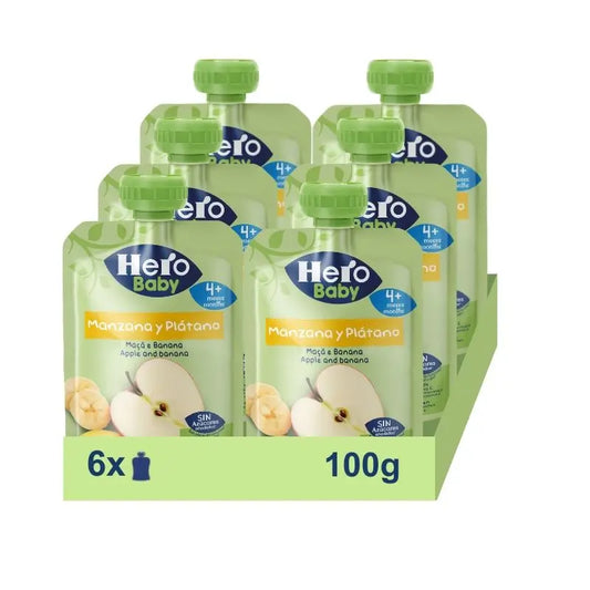 Hero Baby Pack Apfel & Banane Sachet, 6 x 100 Gramm