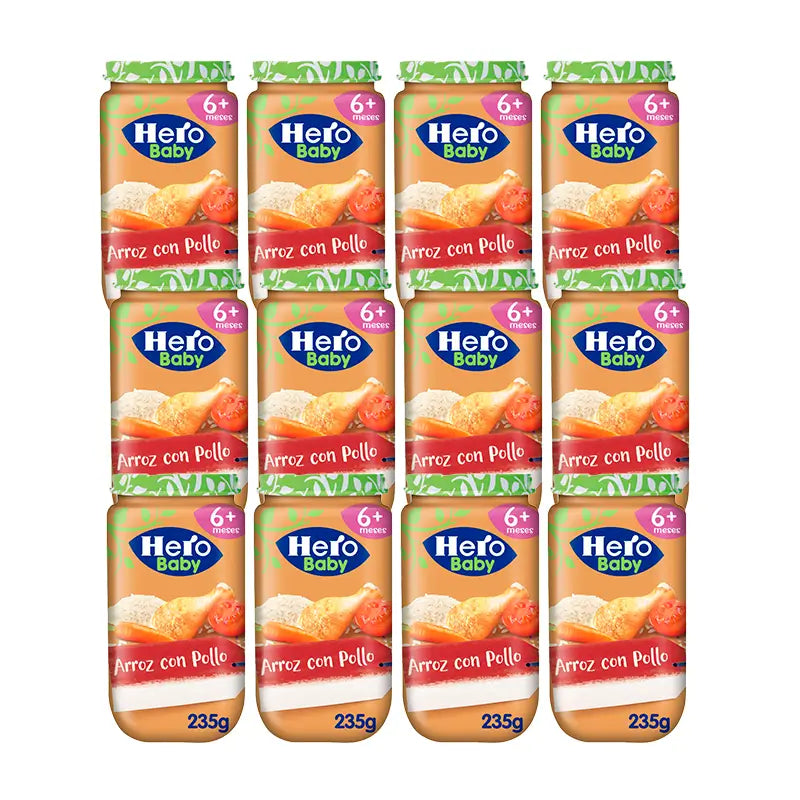Hero Baby Pack Reis & Huhn Milchreis Packung, 12 X 235 Gr