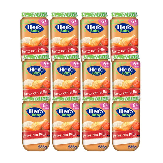 Hero Baby Pack Reis & Huhn Milchreis Packung, 12 X 235 Gr