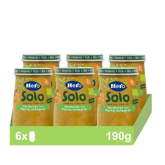 Hero Baby Pack Eco Vegetable Only Pack mit Vollkornnudeln, 6 x 190g