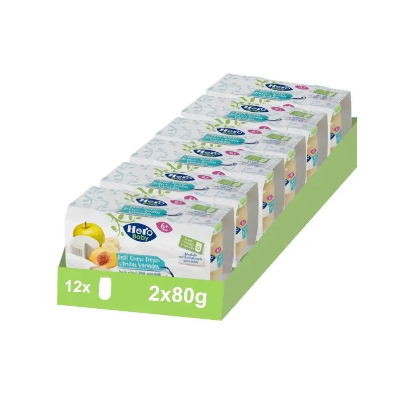 Hero Baby Pack Petit Frischkäse & verschiedene Früchte, 6 x 2 x 80 Gramm