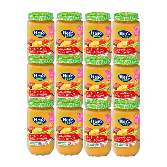 Hero Baby Pack Gemüse-Gemüse-Tartar, Huhn und Rindfleisch, 12 X 235 Gr