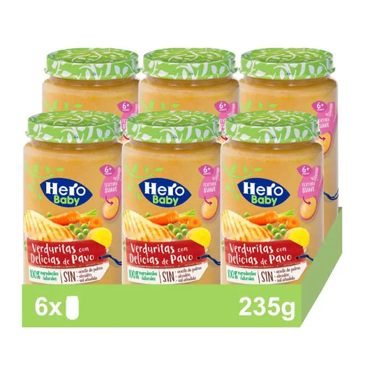 Hero Baby Pack Gemüsetorte mit Putenfleisch, 6 x 235 Gramm