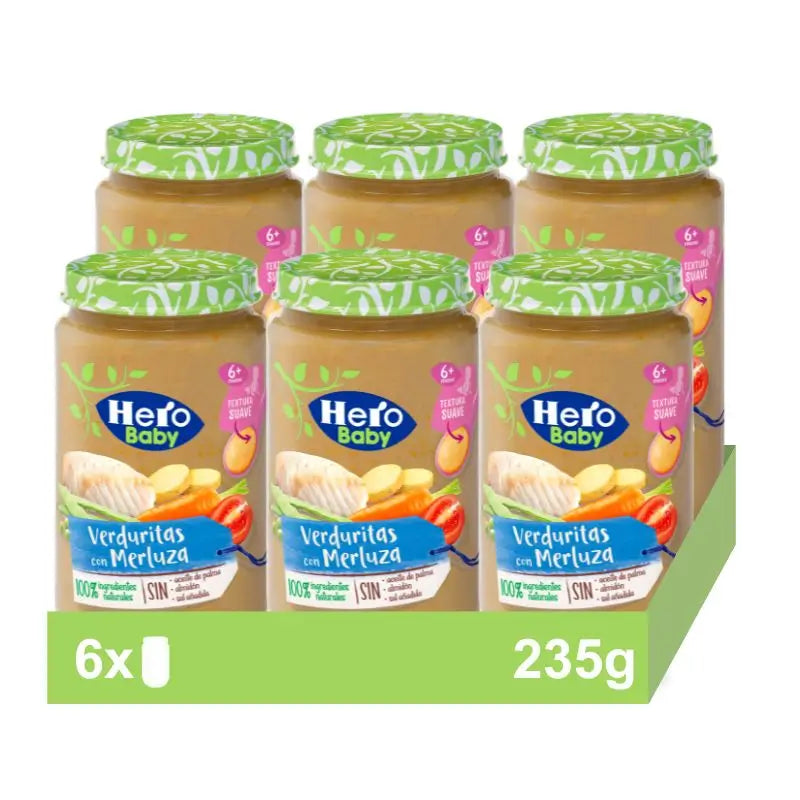 Hero Baby Pack Gemüsedose mit Seehecht, 6 X 235 Gramm