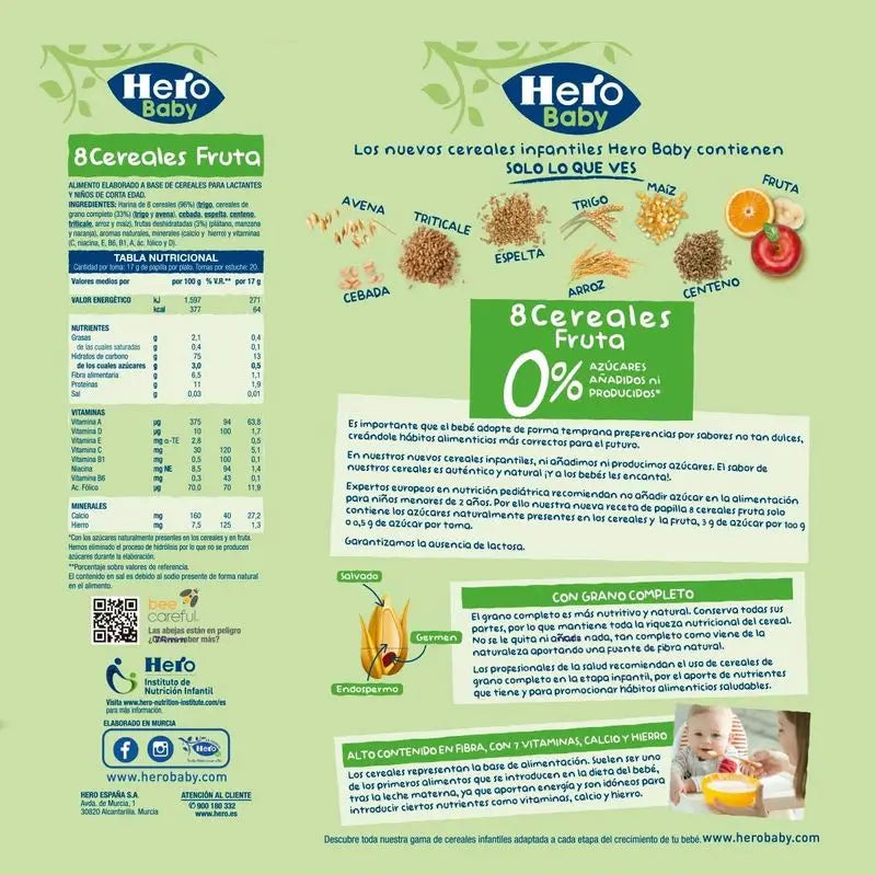 Hero Baby Cereal 8 Müsli mit Früchten Cereal 340G