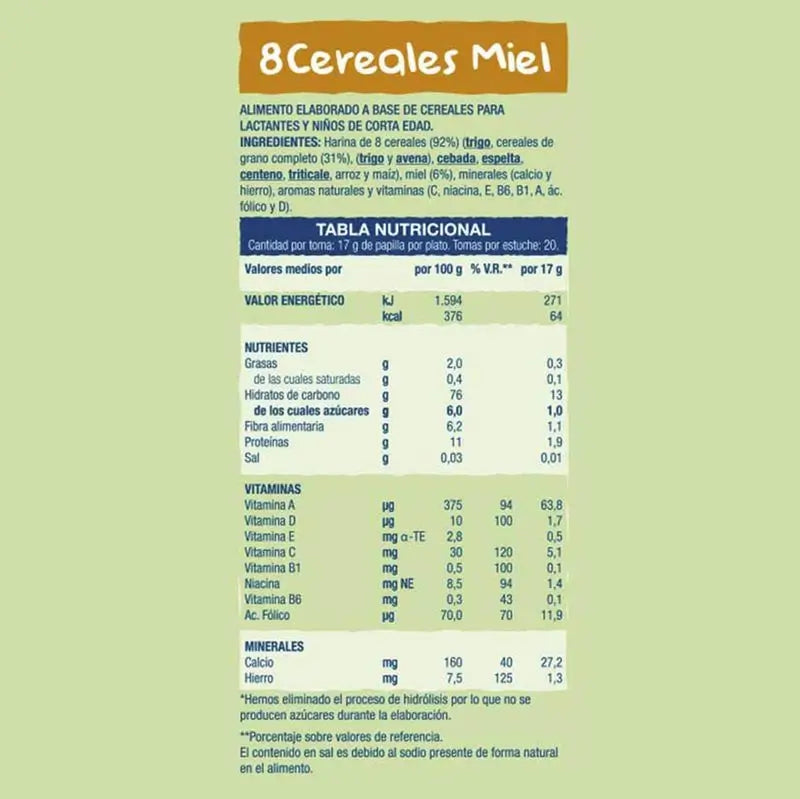 Hero Baby Müsli Müsli 8 Müsli mit Honig 340G