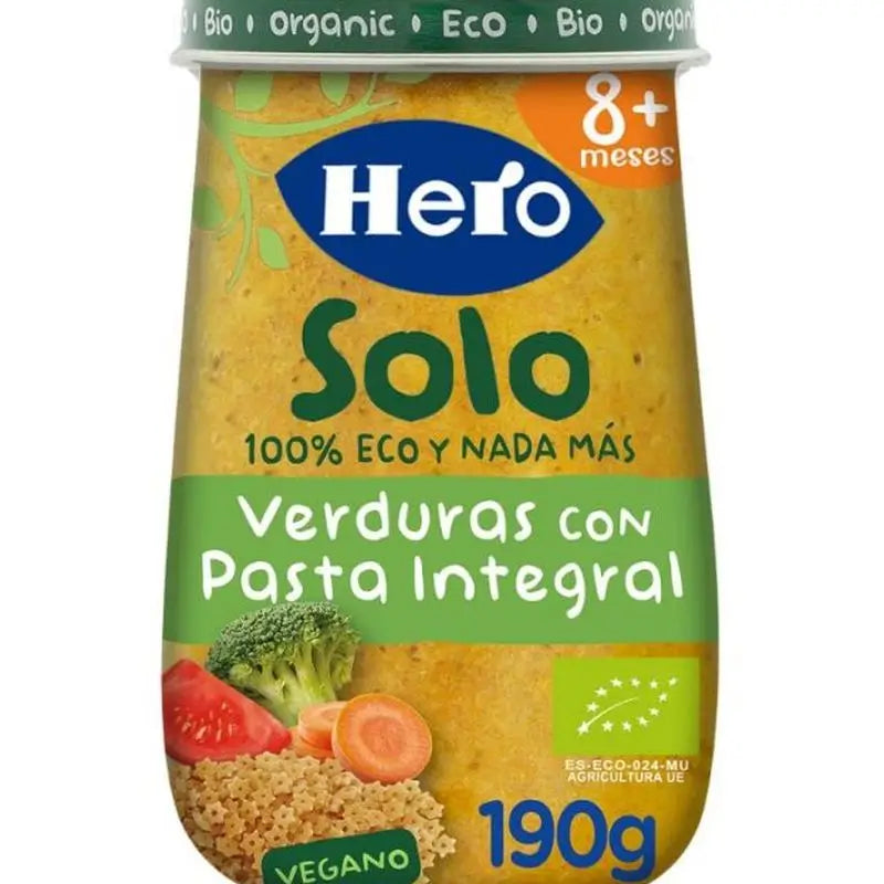 Hero Baby Hero Baby Hero Solo Gemüse-Öko-Glas mit Vollkornnudeln, 190g