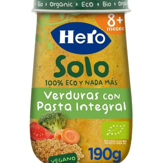 Hero Baby Hero Baby Hero Solo Gemüse-Öko-Glas mit Vollkornnudeln, 190g