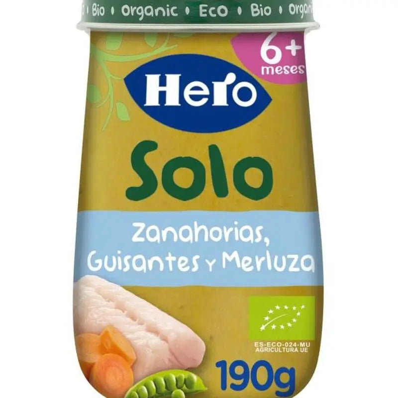 Hero Baby Eco Hero Solo Karotte, Erbse & Seehecht Glas, 190g