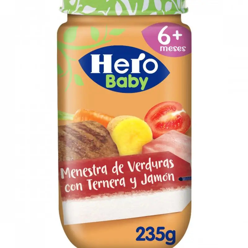 Hero Baby-Gemüsesuppe im Glas mit Rindfleisch und Schinken, 235g