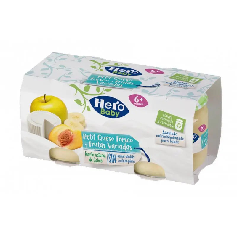 Hero Baby Hero Baby Petit Petit Frischkäse und verschiedene Früchte im Glas 2X80G