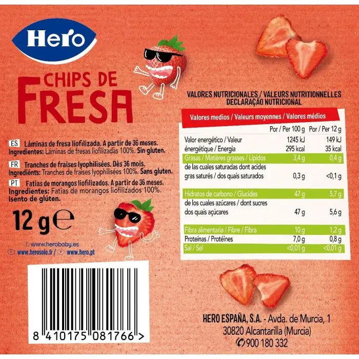 Hero Snack Kinder Erdbeerchips , 12 Gramm