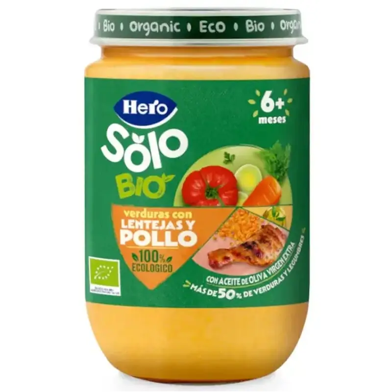 Hero Baby Eco Nur-Gemüse-Glas mit Linsen und Huhn ECO +6m 190g