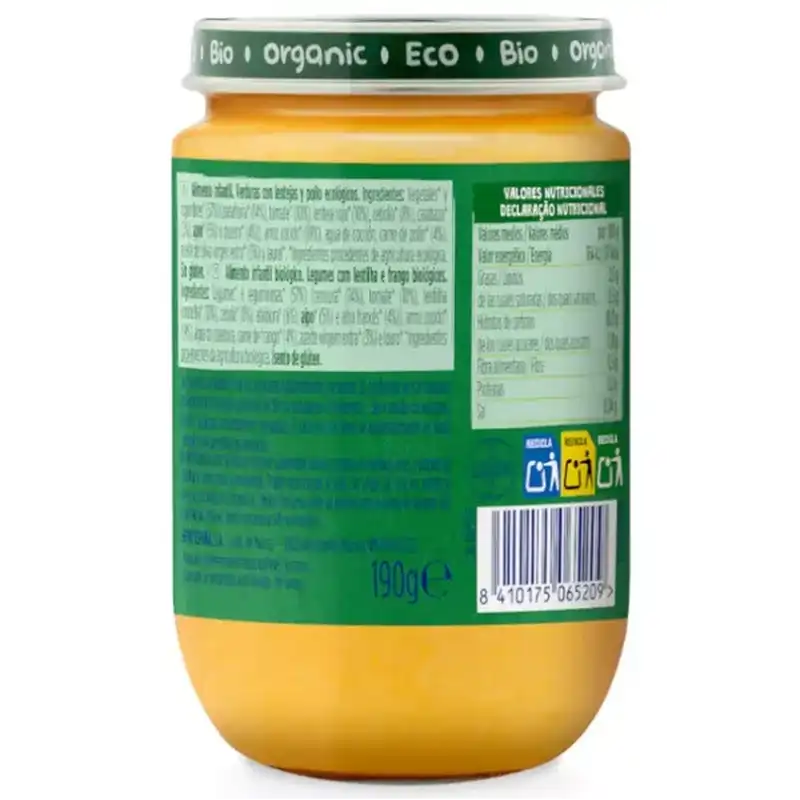 Hero Baby Eco Nur-Gemüse-Glas mit Linsen und Huhn ECO +6m 190g