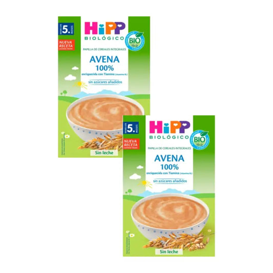 Hipp 100 % Hafer – Bio-Getreidebrei, 2er-Pack à 200 Gramm