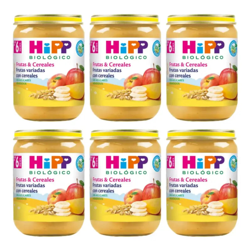 Hipp Bio-Gläschen mit gemischtem Obst und Getreide, 6er-Pack à 190 g