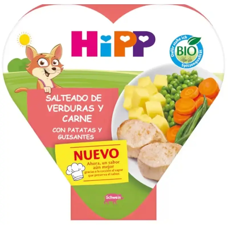 Hipp Bio Gedünstetes Gemüse, Fleisch, Kartoffeln und Erbsen, 250 G