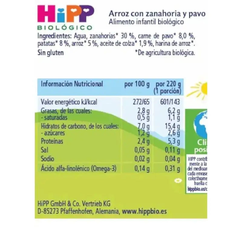 Hipp Bio Reis-Karotten-Puten-Reis-Kuchen, 220 G