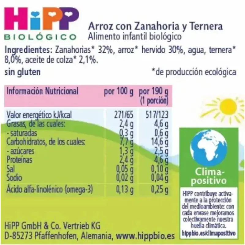 Hipp Bio-Reis & Karotte & Rindfleisch-Reiskuchen, 190 G