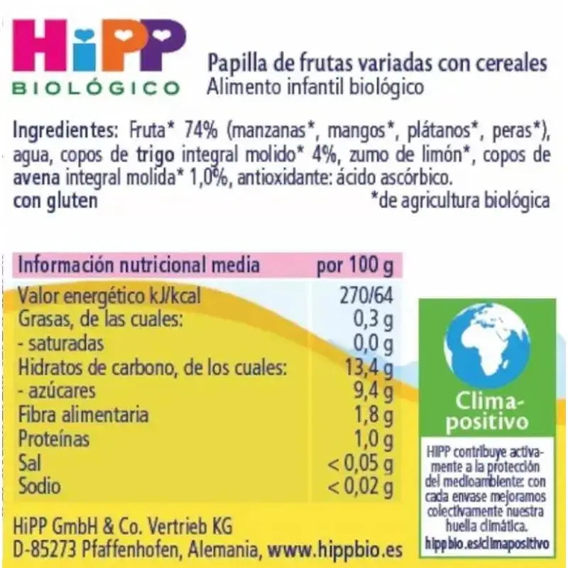 Hipp Bio Gemischtes Obst und Müsli im Glas, 190 g