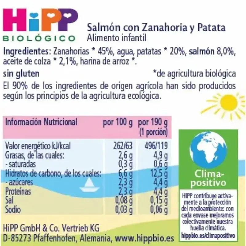 Hipp Bio Lachs-Karotten-Kartoffelkuchen, 190 G
