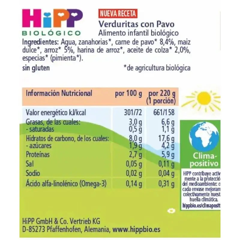 Hipp Bio-Gemüsekuchen mit Pute, 220 G