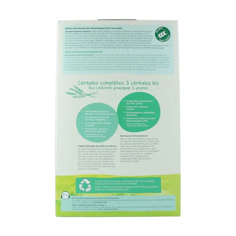 Holle Bio Drei Körner Vollkornbrei, ab 6 Monate 250 g